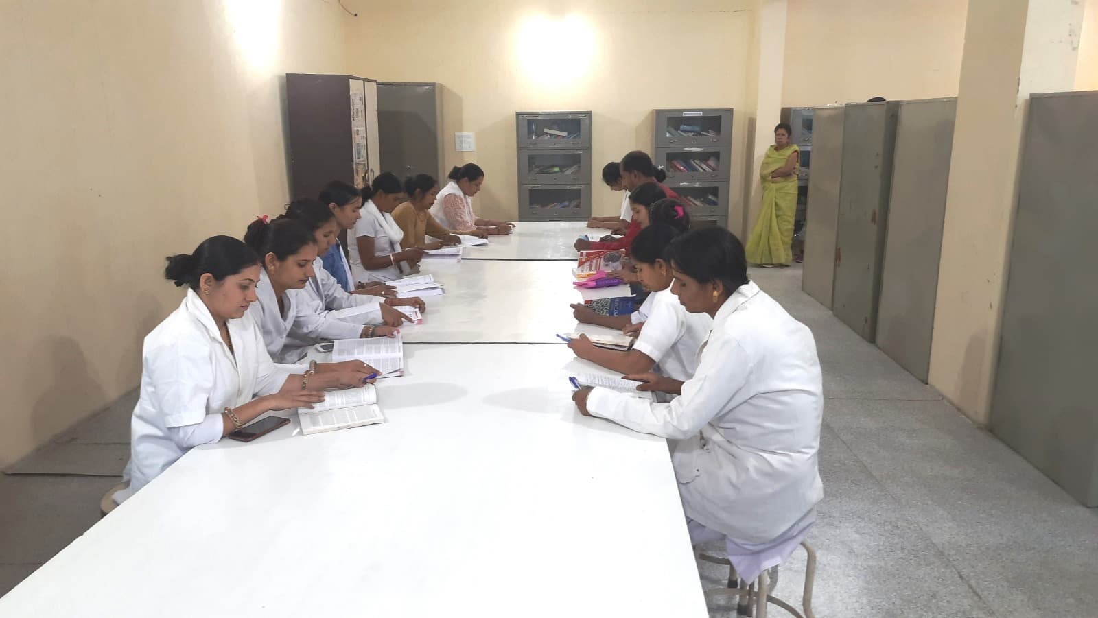 Students practising in the nursing laboratory